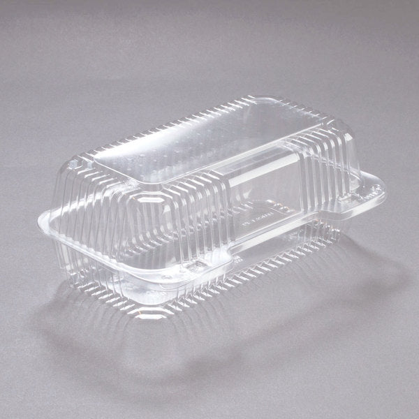 Clear Hinged PET Plastic 9" Medium Oblong Container
