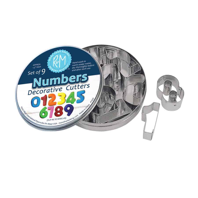 MINI NUMBER COOKIE CUTTERS 9 PC SET