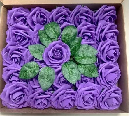 Foam Purple Roses with Stem 1pcs
