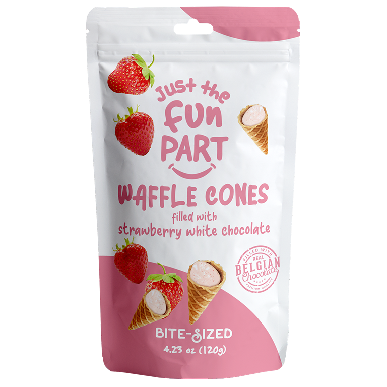 Just The Fun Part Cones Strawberry White Chocolate