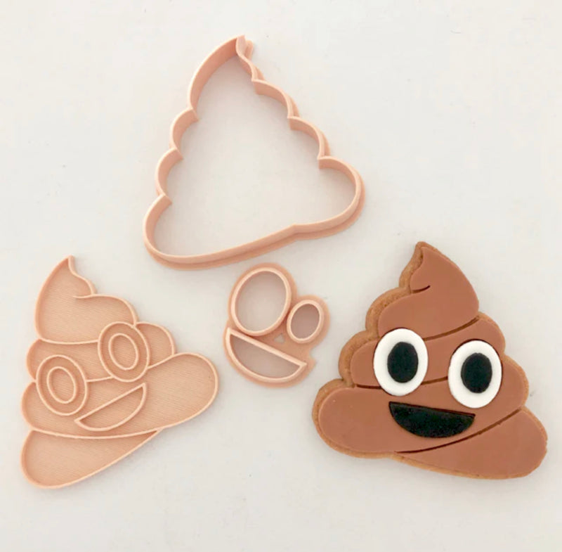 Little Biskut Cutter Set Mini Poop Emoji Stamp & Cutter