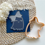 Little Biskut Ghost with Bow Cutter & Debosser Large