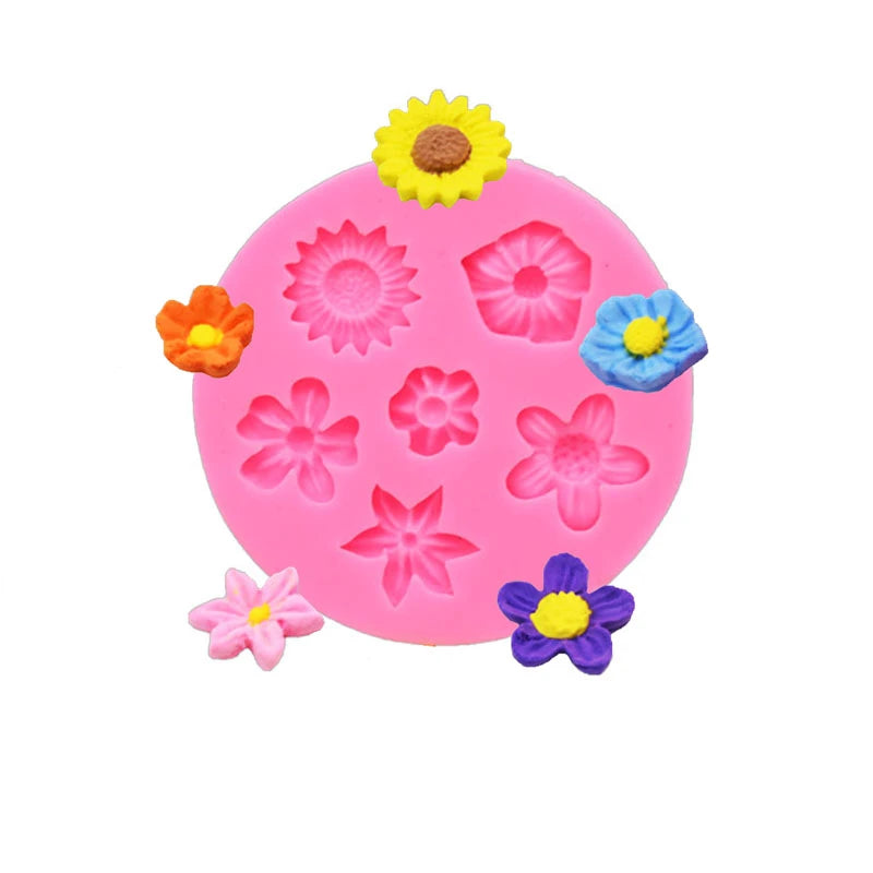 Silicone Mold Flower Assortment 6pcs*