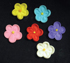 Royal Icing Toppers Mini Drop Flowers 6 Pc Set