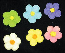 Royal Icing Toppers Large Drop Flowers 6Pc Set