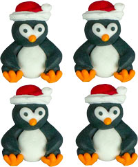 Royal Icing Christmas Penguin 1pcs