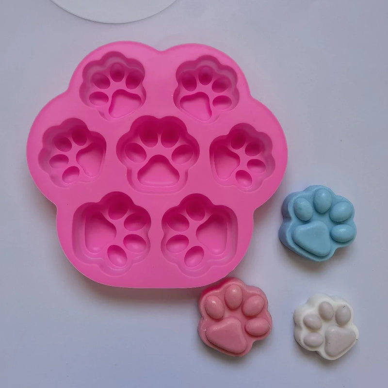 Silicone Mold 3D Dog Paw 7 Cavity*