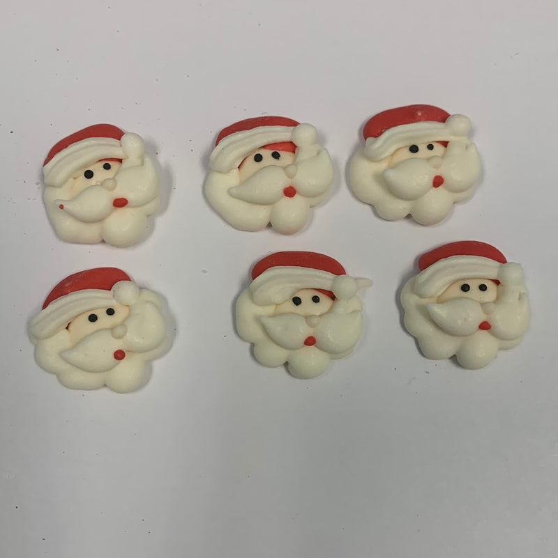 Royal Icing Mini Santa Face 6pcs