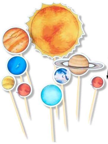 Planet Cake Topper's 9pcs