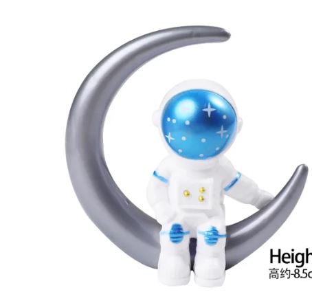 Astronaut Sitting on Moon Cake Topper