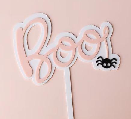 BOO with Spider Cake Topper