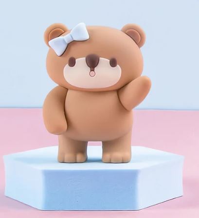 3D Standing Teddy Bear Blue Cake Decoration