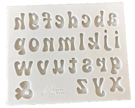 Silicone Mold Lower Case Case Groovy Letter*