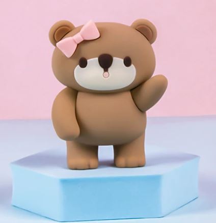 3D Standing Teddy Bear Pink Cake Decoration