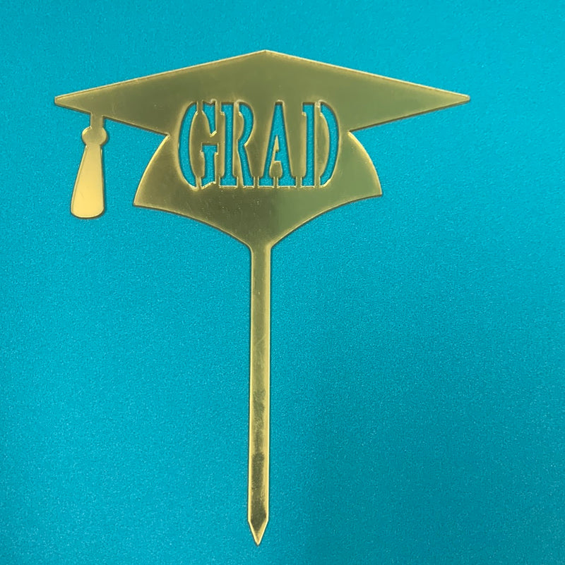 Acrylic Grad with Cap Topper Gold
