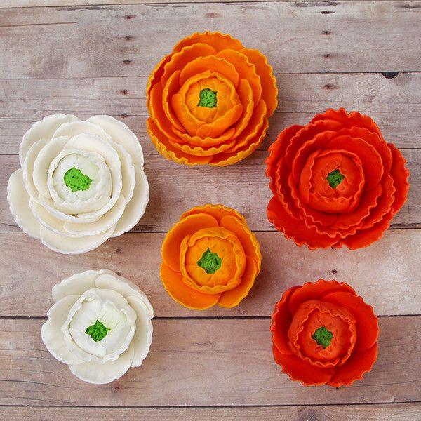 Gum Paste Flowers Ranunculus Flowers Medium - White*