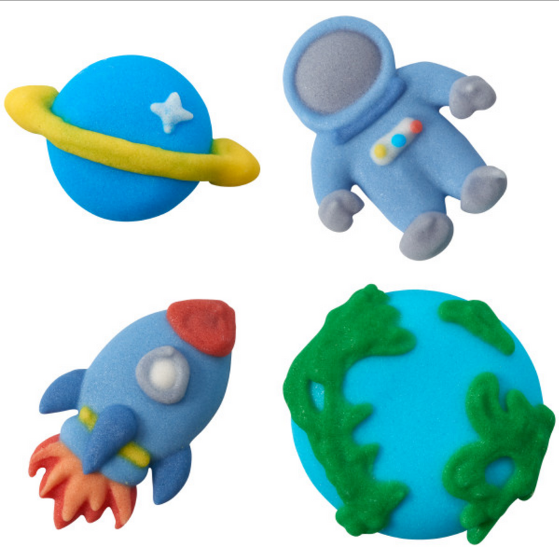 Royal Icing Toppers Space 4pcs