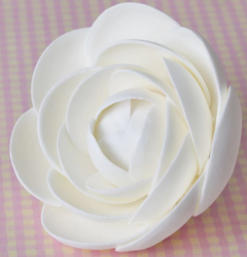 Gum Paste Flowers Large Glam Rose White*
