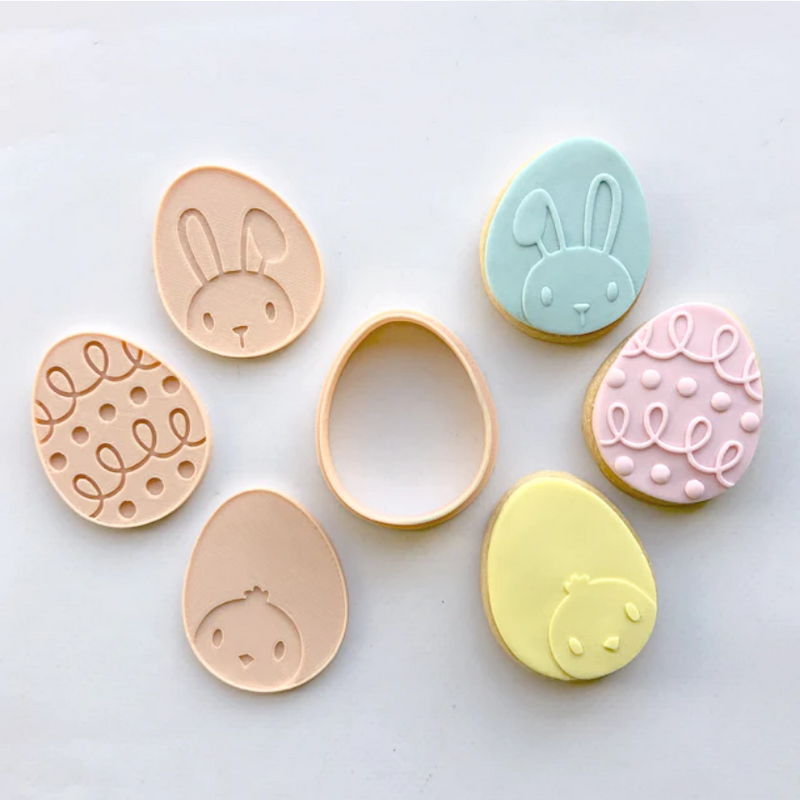 Little Biskut Easter Egg Minis Cutter & Debosser Set