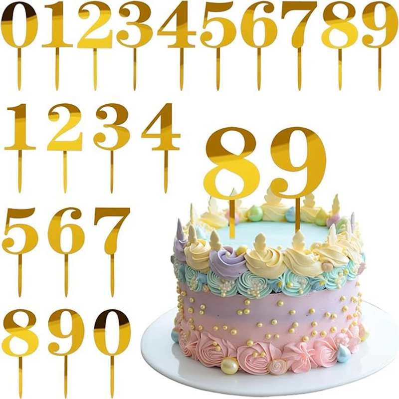 Acrylic Gold Number Cake Topper