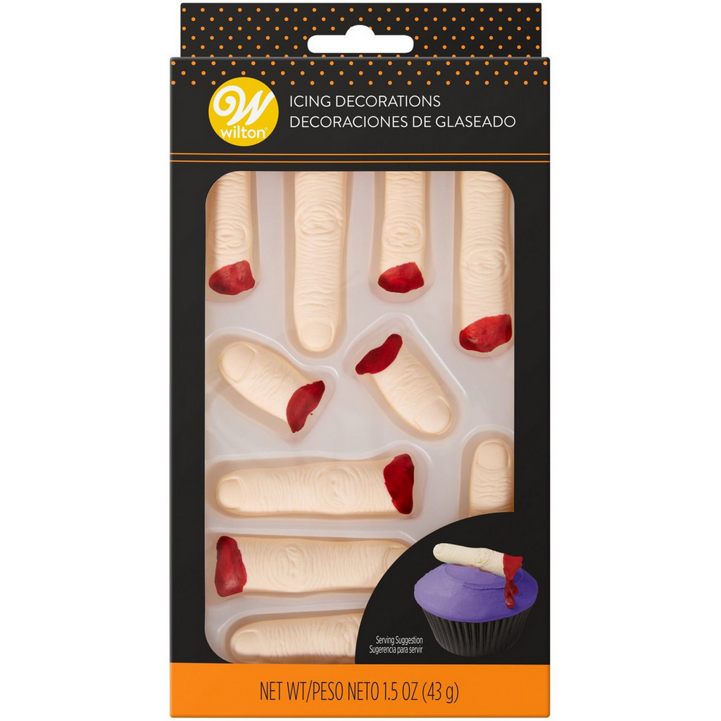 Wilton Halloween Severed Finger Icing Decorations, 1.5 oz.