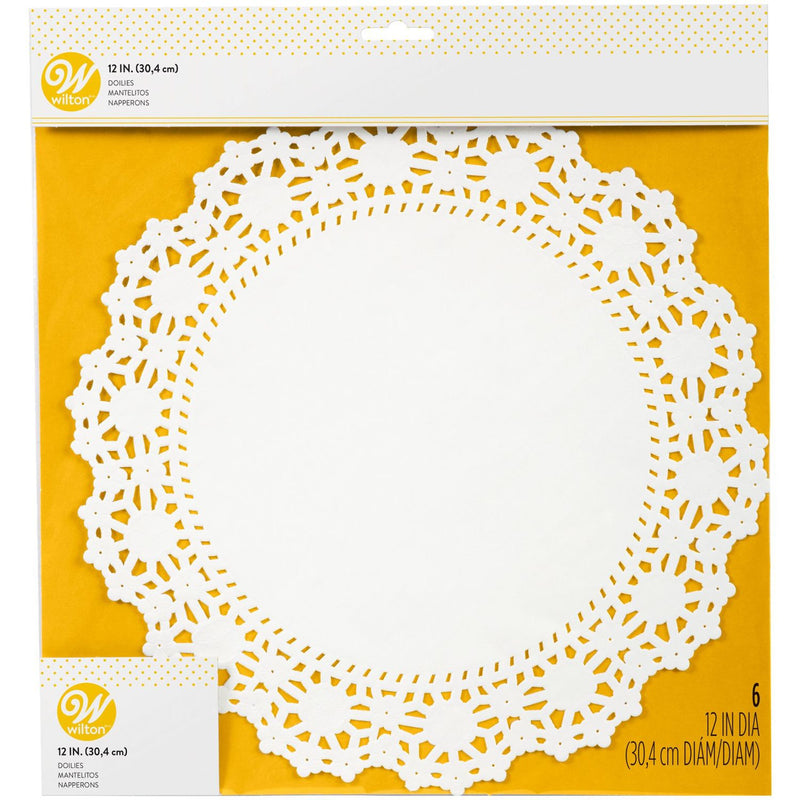Wilton Paper Doilies for Cake Decorating, 12 inch Round, White, 6-Count