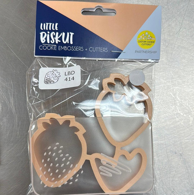 Little Biskut Strawberry Cutter & Debosser Set