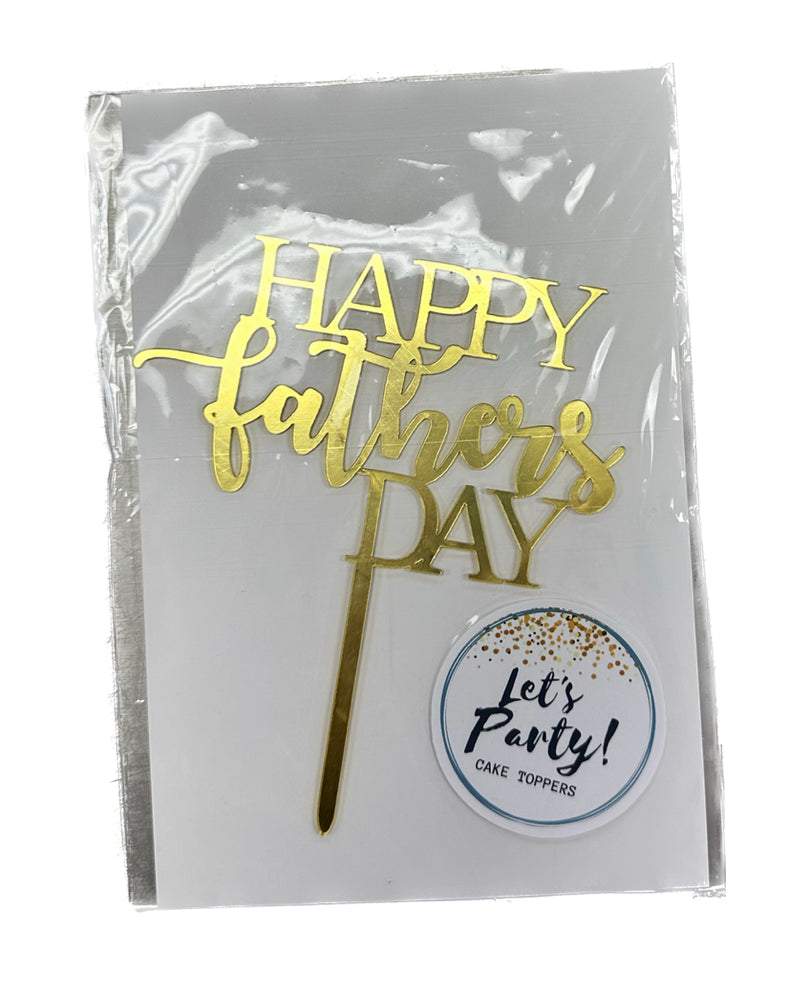 Acrylic Happy Father’s Day Cake Topper Gold