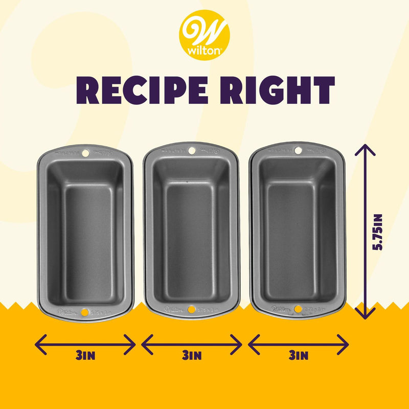 Recipe Right Non-Stick Mini Loaf Pan Set, 3-Piece