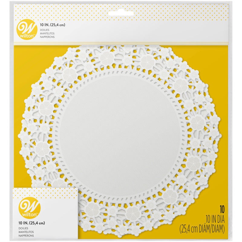 Wilton Lacy Floral Paper Doilies, Bright White, 10 inch Round, 10-Count