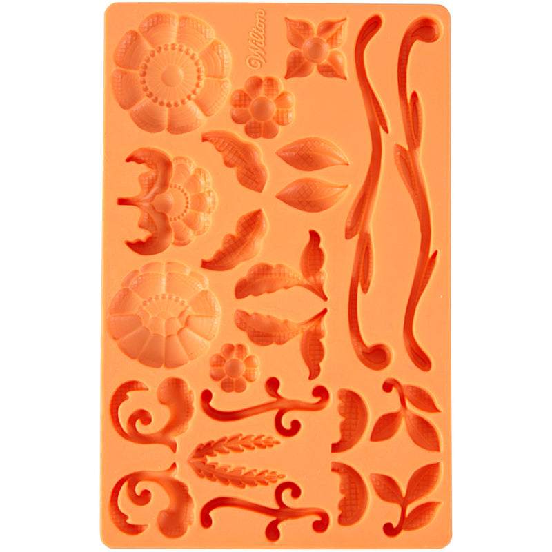 Lace Fondant and Gum Paste Silicone Mold, 5 x 8 inch, 23-Cavity