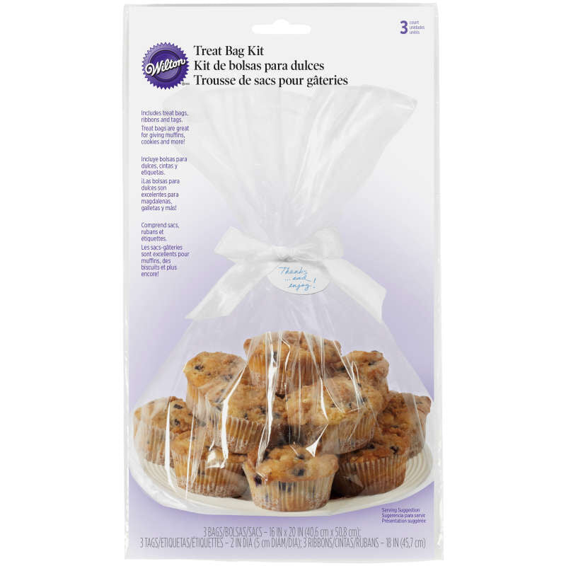 Wilton Clear Large Treat Bag 3ct*