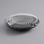 10" Black Pie Container with Clear Low Dome Lid 2pcs