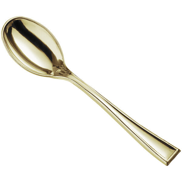 Visions 4" Gold Plastic Tasting Spoon 12pcs
