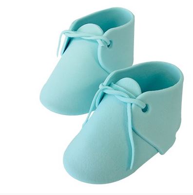 HANDCRAFTED SUGAR TOPPERS - BLUE BABY BOOTEE PK/2*