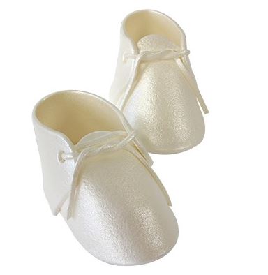 HANDCRAFTED SUGAR TOPPERS - PEARL BABY BOOTEE PK/2*