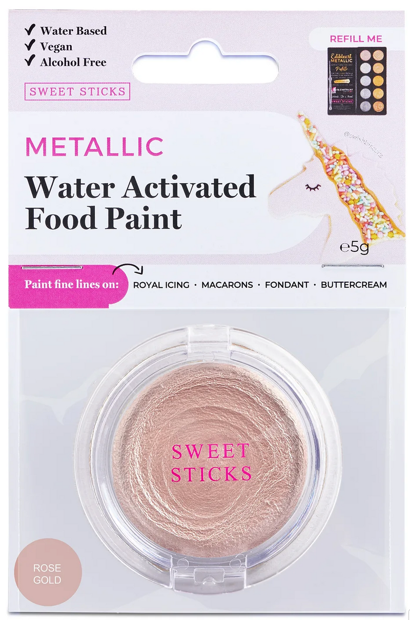 Sweet Sticks Water Activated Rose Gold Food Paint