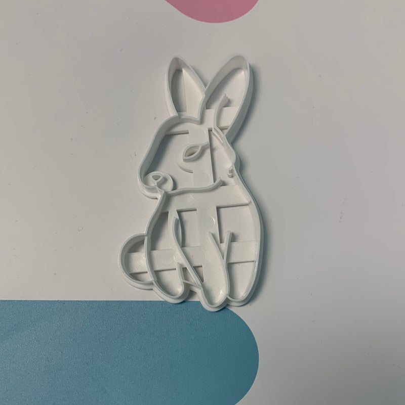 Plastic Cookie Cutter Bunny Front Facing Cookie Cutter