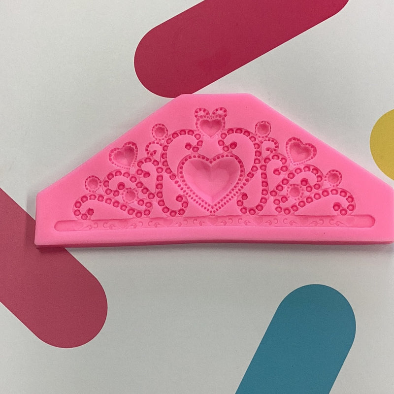 Silicone Mold Tiara with Hearts 7" *