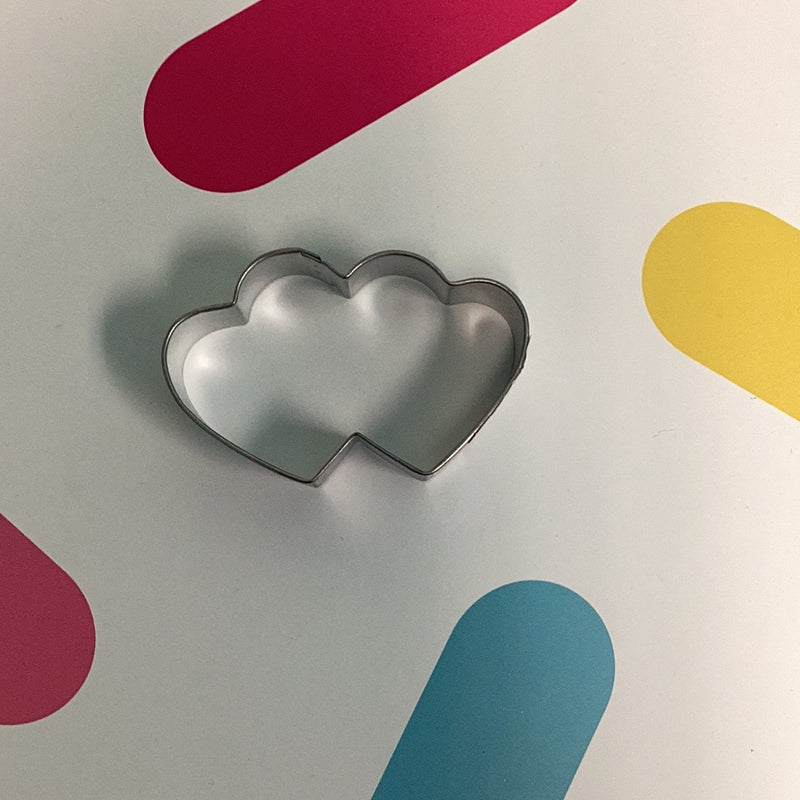 Cookie Cutter Double Heart 3.5"