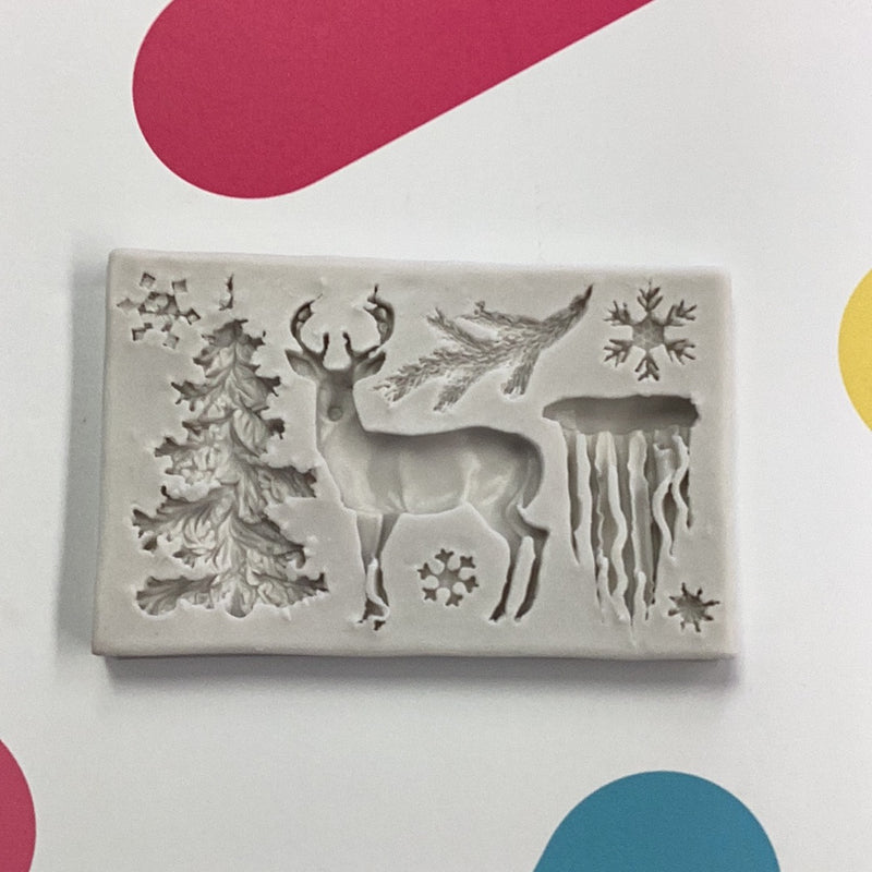 Silicone Mold Elk/Tree Assorted 8pcs*