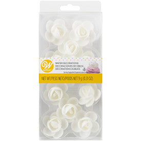 Wilton White Rose Wafer Icing Decorations, 0.35 oz. (10 Pieces)*