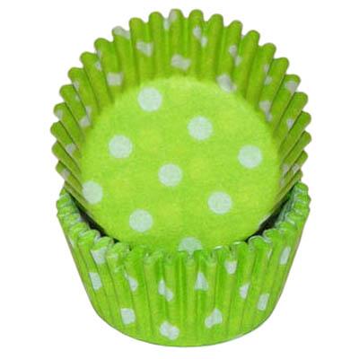 MINI Lime Green Polka Dot Cupcake Liners 100 Count*